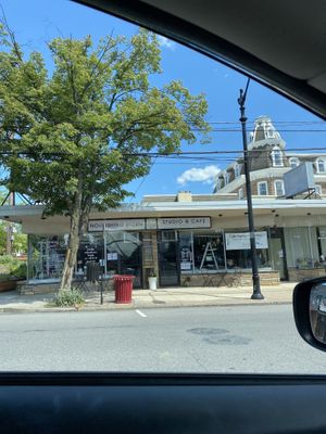 Cafe storefront from my car   at Nourishing Storm Studio & Cafe in Hatboro