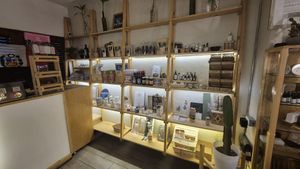 Shop selling cosmetics and food items at Satiba in Arequipa