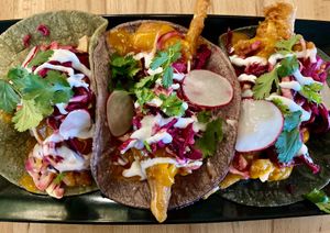 Banana flower tacos at Mestizo in Portland