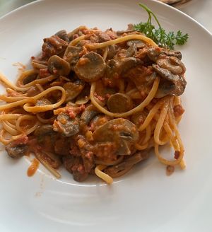 Linguine Amor di Pasta (my apologies this is after we started eating so good almost forgot to take pic)  at Amor Di Pasta in Miami