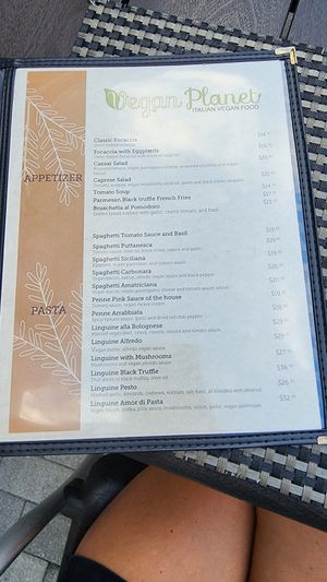 Menu at Amor Di Pasta in Miami
