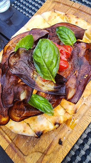 Eggplant foccacia at Amor Di Pasta in Miami