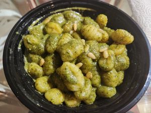 Gnocchi with pesto (takeout) at Amor Di Pasta in Miami