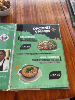 Veg menu 2025  at Karamba Restobar  in Paracas