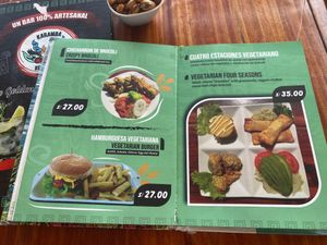 Veg menu 2025  at Karamba Restobar  in Paracas