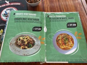 Veg menu 2025  at Karamba Restobar  in Paracas