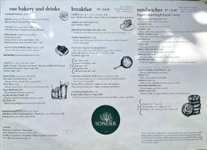 One side of the English language breakfast menu (I thought I took a picture of the other side too- sorry!) at Sonder in Pristina