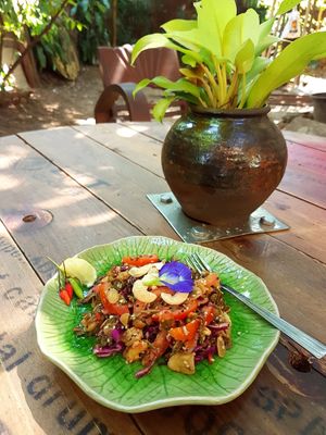 Tea Leaf Salad at Little Eden in Dawei in Dawei