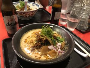 Tantanmen (soupless in the back)  at Jikasei Mensho in Tokyo