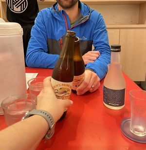 Beers and sake   at Jikasei Mensho in Tokyo