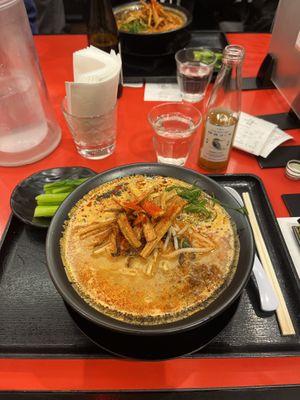Spicy ramen  at Jikasei Mensho in Tokyo