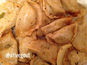 vegan Thai dumplings  at Sevananda Natural Foods Co-op in Atlanta