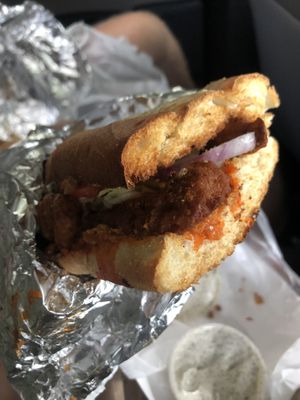 Buffalo seitan sandwich  at Antonio's Pizzeria in Pittsburgh