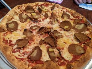 Hawaiian pizza at Antonio's Pizzeria in Pittsburgh