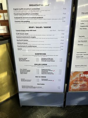 Menu  at Craft Cafe in New Westminster