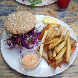 vegan burger  at Cafe N in Copenhagen