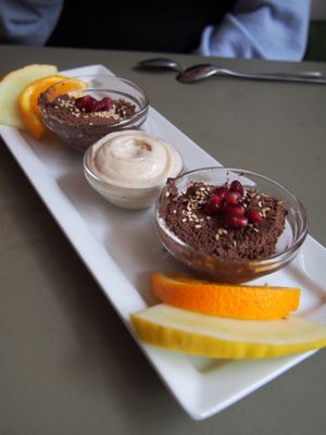 Vegan chocolate mousse at Cafe N in Copenhagen