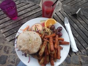 burger menu super great!! at Cafe N in Copenhagen