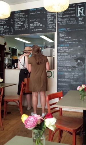 At the counter at Cafe N in Copenhagen