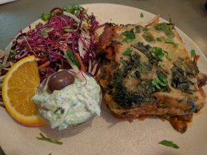 lasagna at Cafe N in Copenhagen