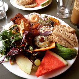 Massive brunch plate! at Cafe N in Copenhagen