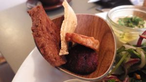 Seitan, tempeh and tofu at Cafe N in Copenhagen