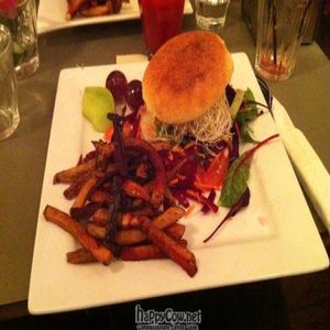 vegetarian burger menu  at Cafe N in Copenhagen