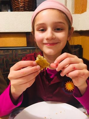 My child loves the samosas! at Sizzler Cuisine of India in Jackson