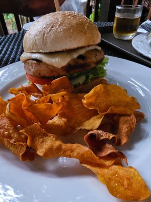 Vegan burger at Dayang Cafe in Langkawi