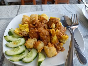 Tofu and dumplings at Vegi House in Singaraja