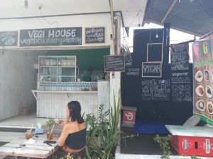 Outside of shop at Vegi House in Singaraja