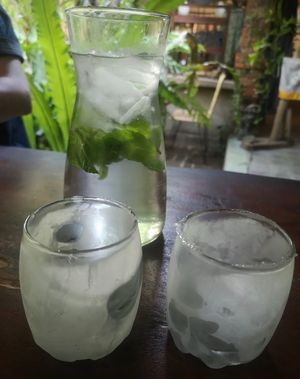 Mint ice water at Warung Seni in Tejakula