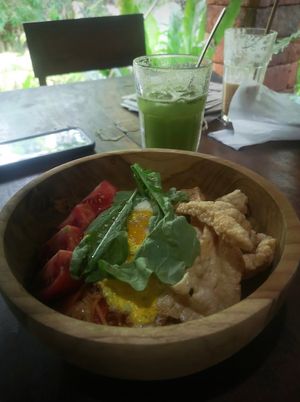 Veggie bowl (ask for no egg)  at Warung Seni in Tejakula