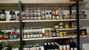 Jellies, al sorts of oil, dried tomatoes ... at Odevie in Ypres