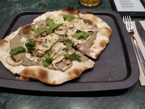 Mushroom Pizza. at The Green Affair - Chiado in Lisbon