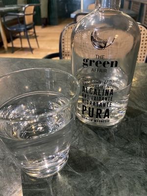 Distilled wqter at The Green Affair - Chiado in Lisbon