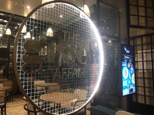 Logo & screen showing menu  at The Green Affair - Chiado in Lisbon