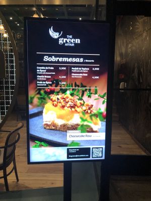 Projected menu outside so you know what you are gonna get  at The Green Affair - Chiado in Lisbon
