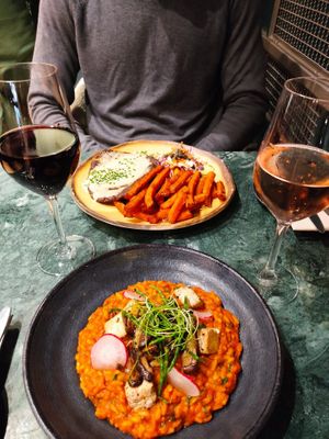 Creamy tomato rice with tofu (similar to seafood rice ) #Veganuary at The Green Affair - Chiado in Lisbon