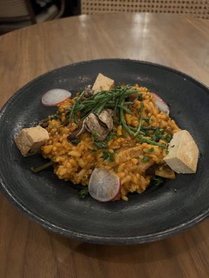 Rice with tomatoes and tofu  at The Green Affair - Chiado in Lisbon