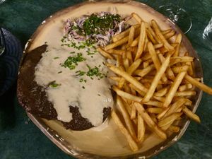 Seitan  Steak and Fries   at The Green Affair - Chiado in Lisbon