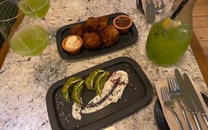 Vegetable Gyozas and Cauliflower Wings  at The Green Affair - Chiado in Lisbon