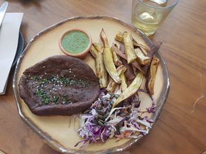 Seitan steak at The Green Affair - Chiado in Lisbon