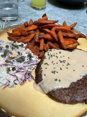 Seitan steak at The Green Affair - Chiado in Lisbon