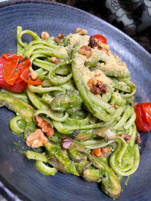 Pesto pasta at The Green Affair - Chiado in Lisbon