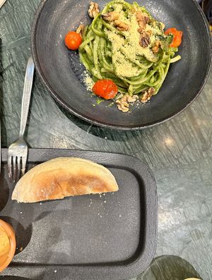 Pesto Pasta at The Green Affair - Chiado in Lisbon