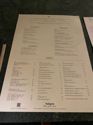 Drinks Menu at The Green Affair - Chiado in Lisbon