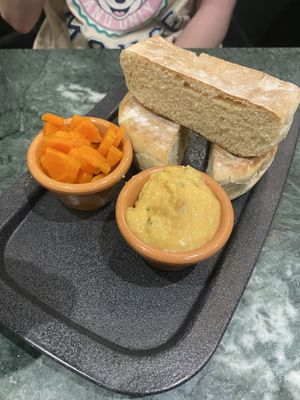 Hummus and pickled carrot  at The Green Affair - Chiado in Lisbon