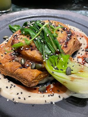 Pastry with tofu inside at The Green Affair - Chiado in Lisbon