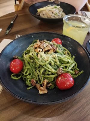 Pesto linguine at The Green Affair - Chiado in Lisbon